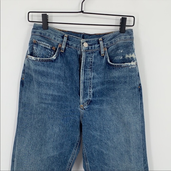 Agolde Riley High Rise Straight Crop Jeans in Color Frequency size 25 - Picture 6 of 9